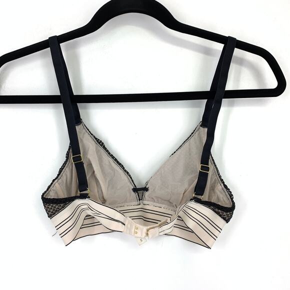 LIVELY Bra Women's Size Small Mesh Geo Lace Bralette Black Cream - Picture 6 of 6